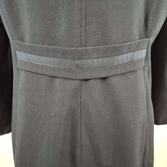 Vintage Womens Black Deep V Blazer Sz L Striped Contrast Lining Office Smart - Picture 8 of 11